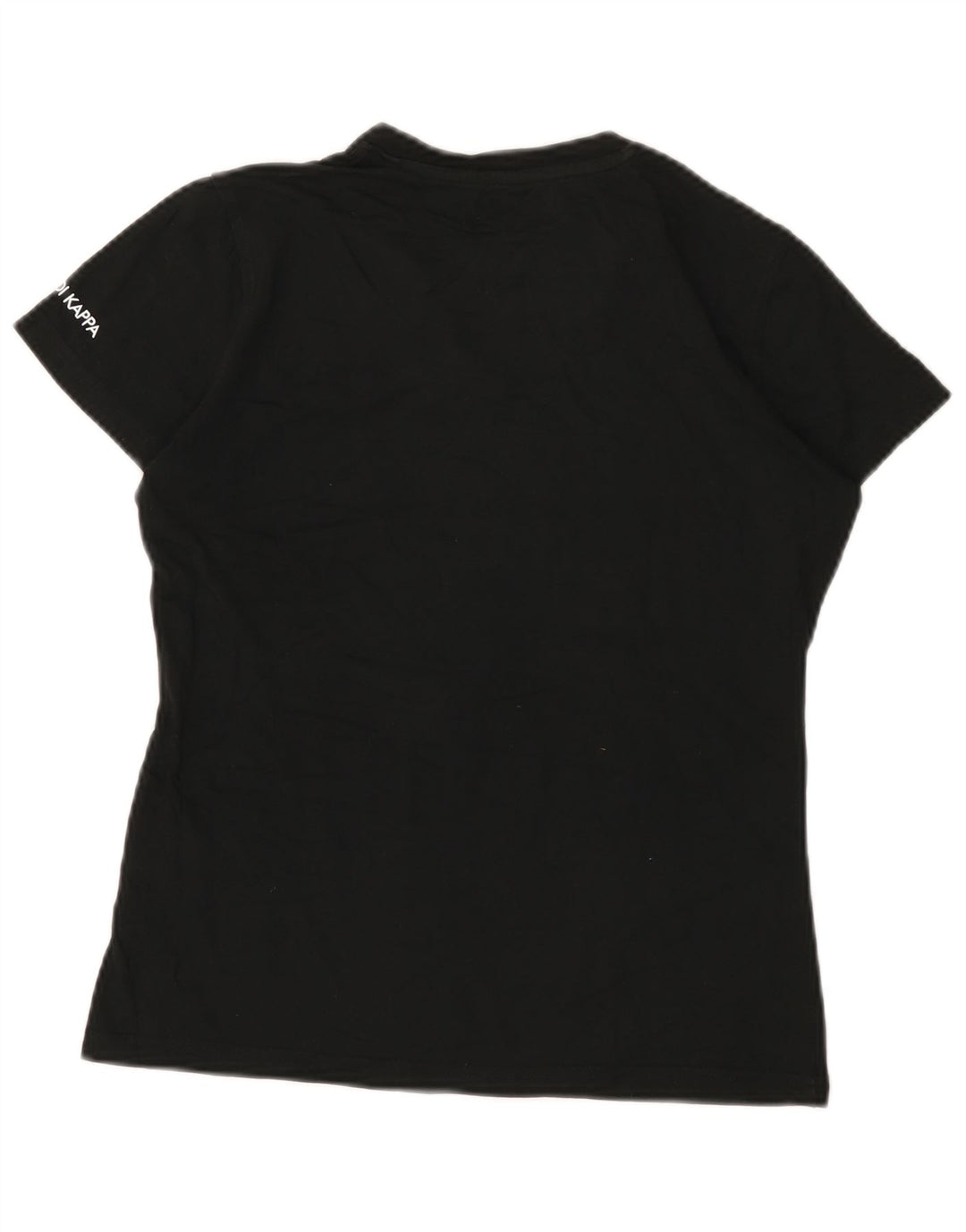 Kappa T-Shirt Top UK 12 Medium Sort Bomuld