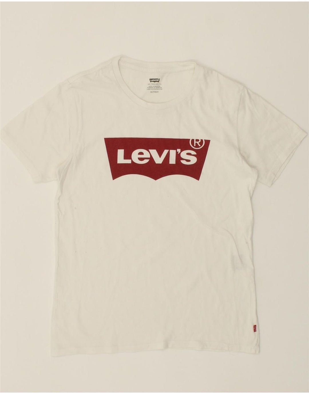 LEVI'S Mens Graphic T-Shirt Top XS White Cotton Vintage Levi's and Second-Hand Levi's from Messina Hembry 