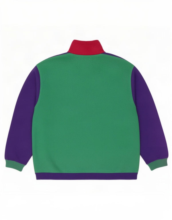 Gymnasium Herre lynlås-hals Fleece Jumper Medium Grøn Colourblock Polyester