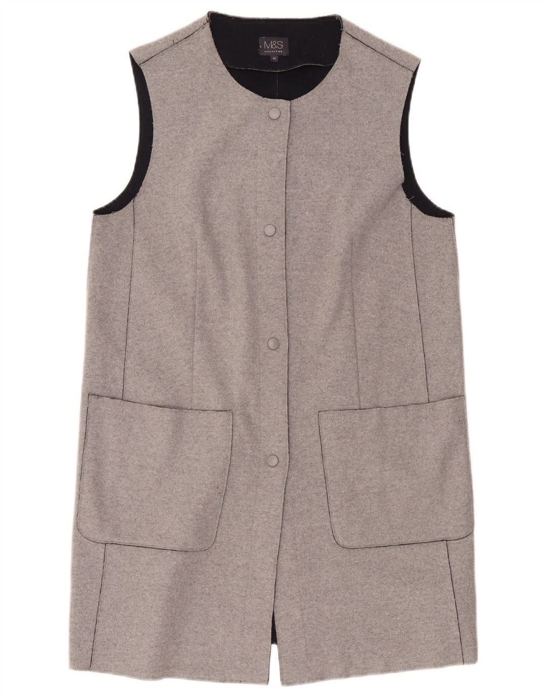Marks & Spencer Dame Longline Cardigan Sweater UK 14 Medium Grey