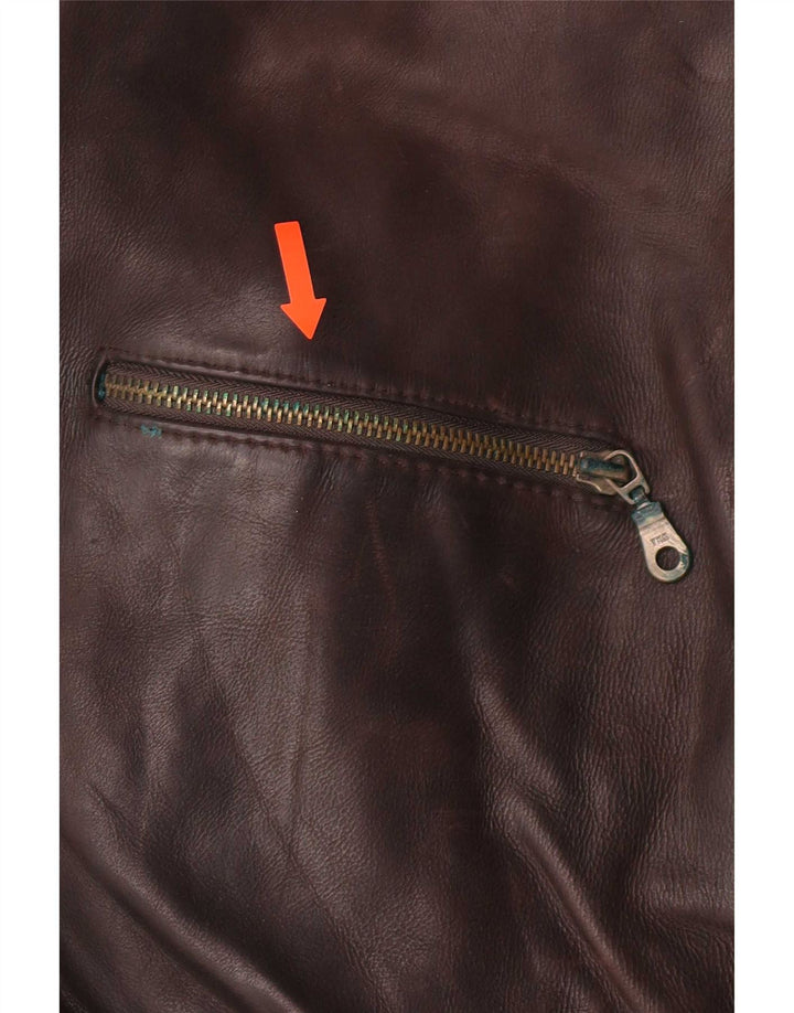 Vintage herre læderjakke UK 42 XL Brun