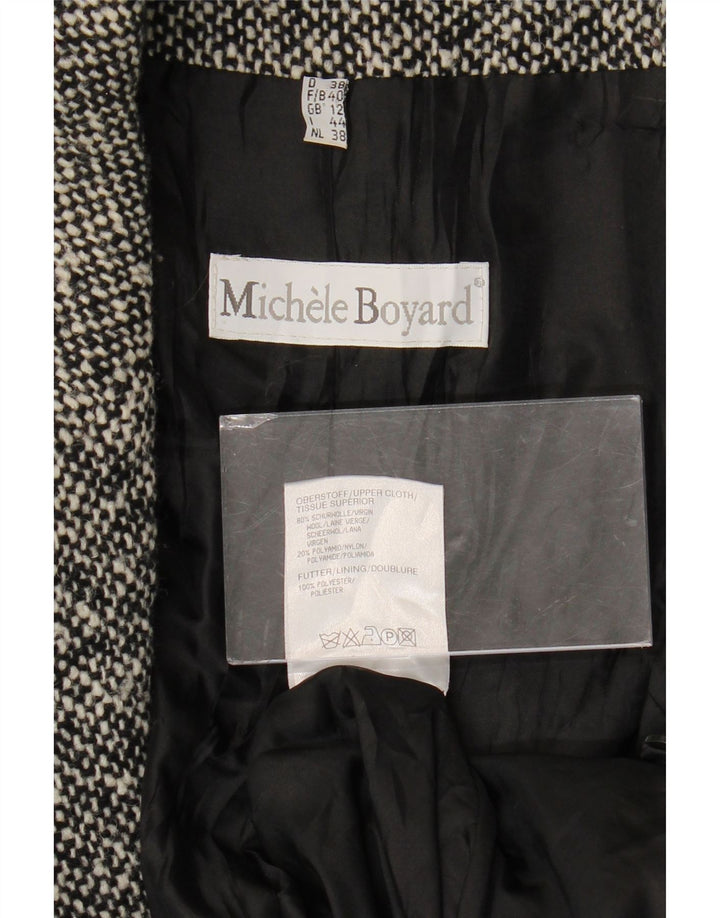 MICHELE BOYARD Dameoverfrakke UK 12 Medium Sort Flecked Uld
