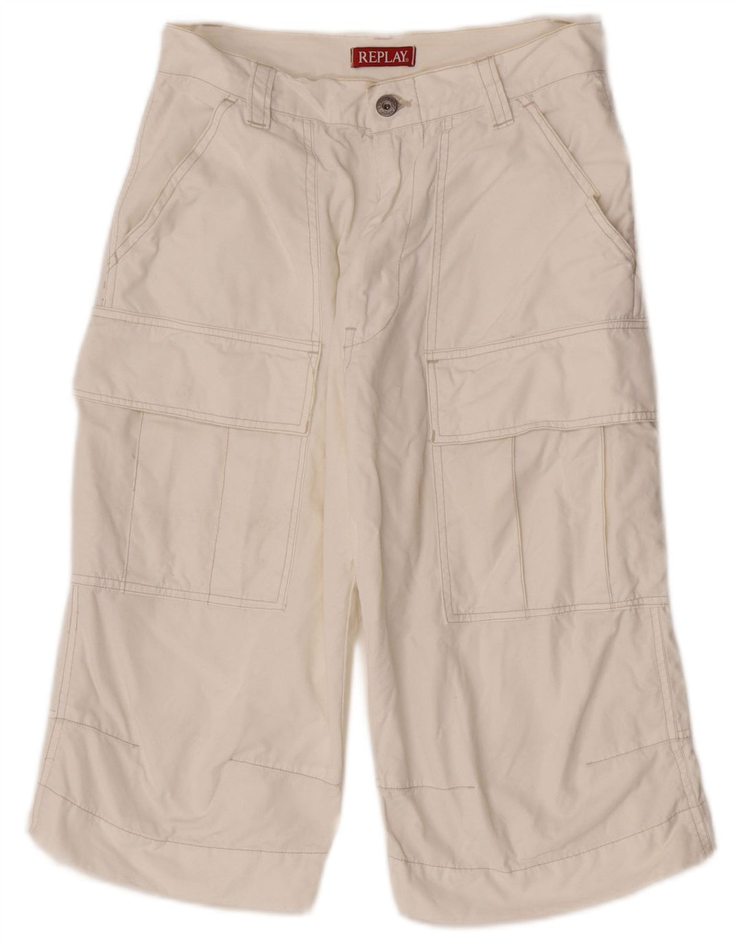 Replay Herre Cargo Shorts W28 Small White