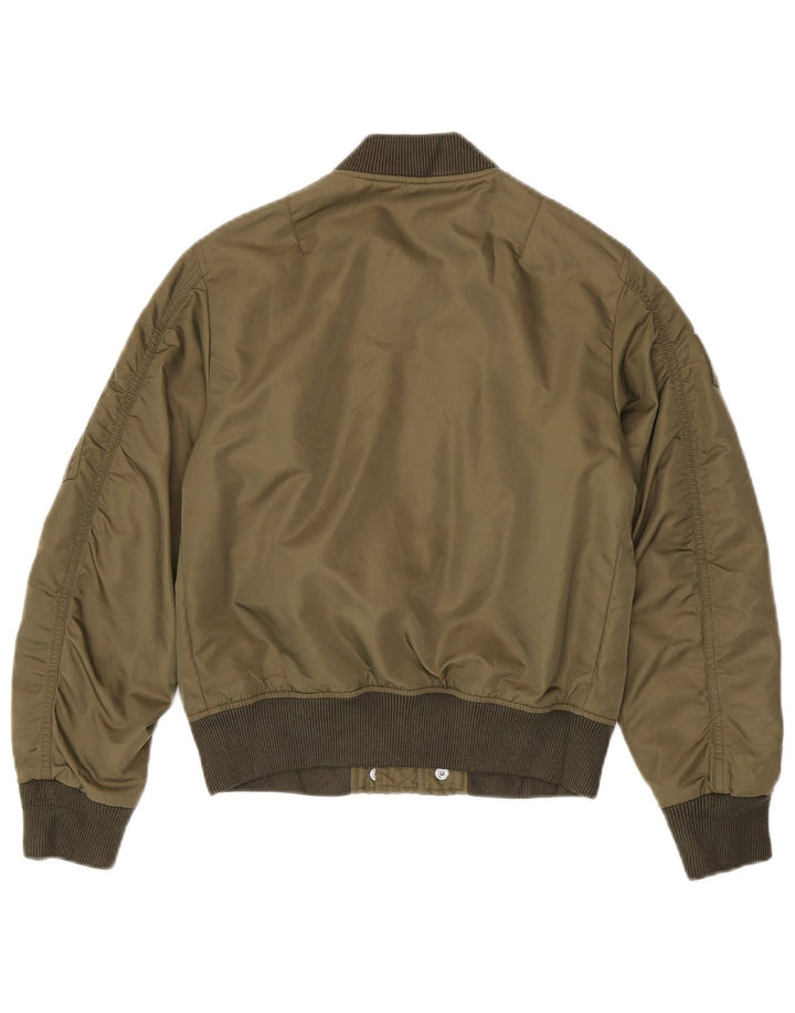 Diesel Womens Bomber Jacket UK 12 Medium Khaki Nylon
