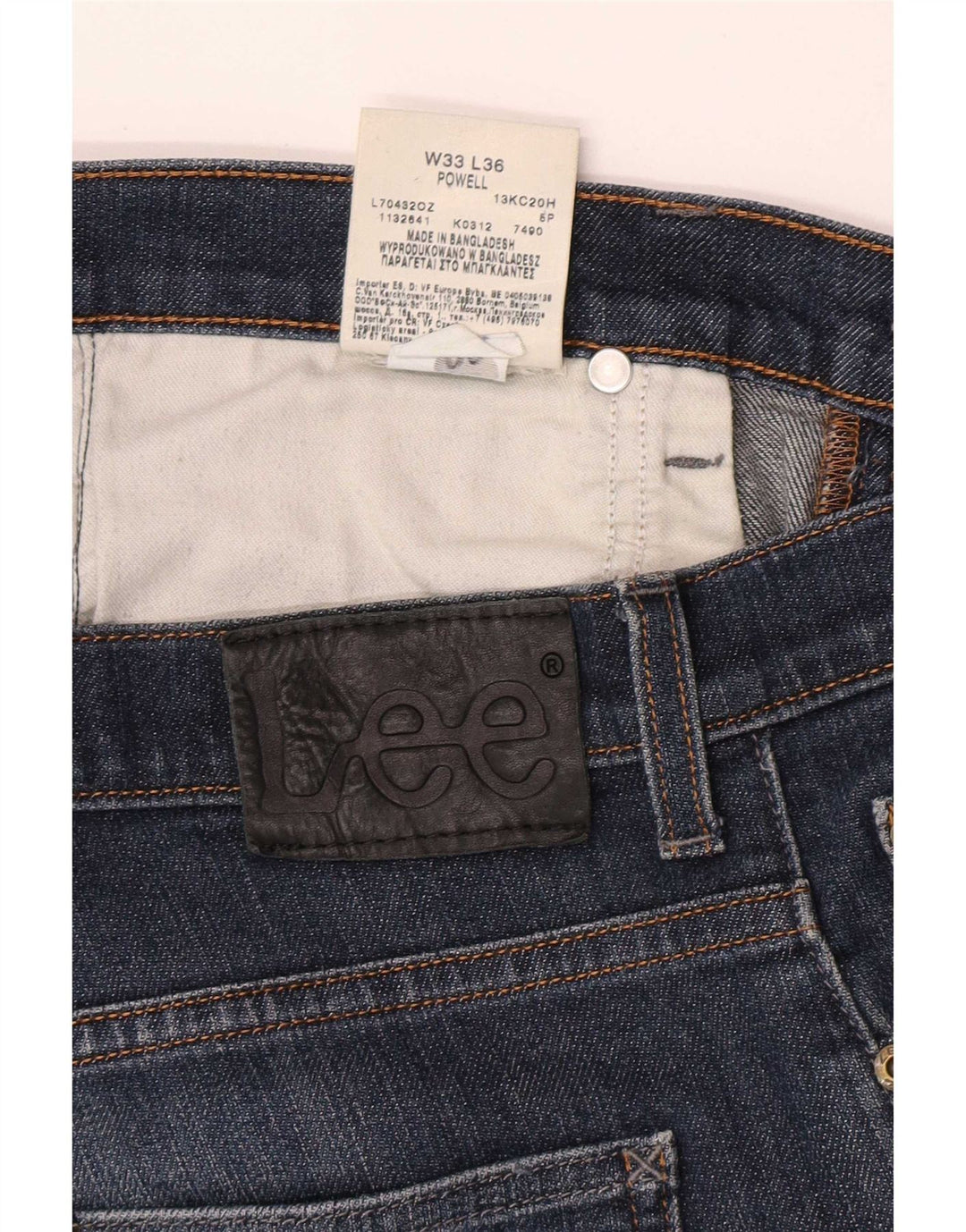 Lee Mens Powell Straight Jeans W33 L30 Blå Bomuld