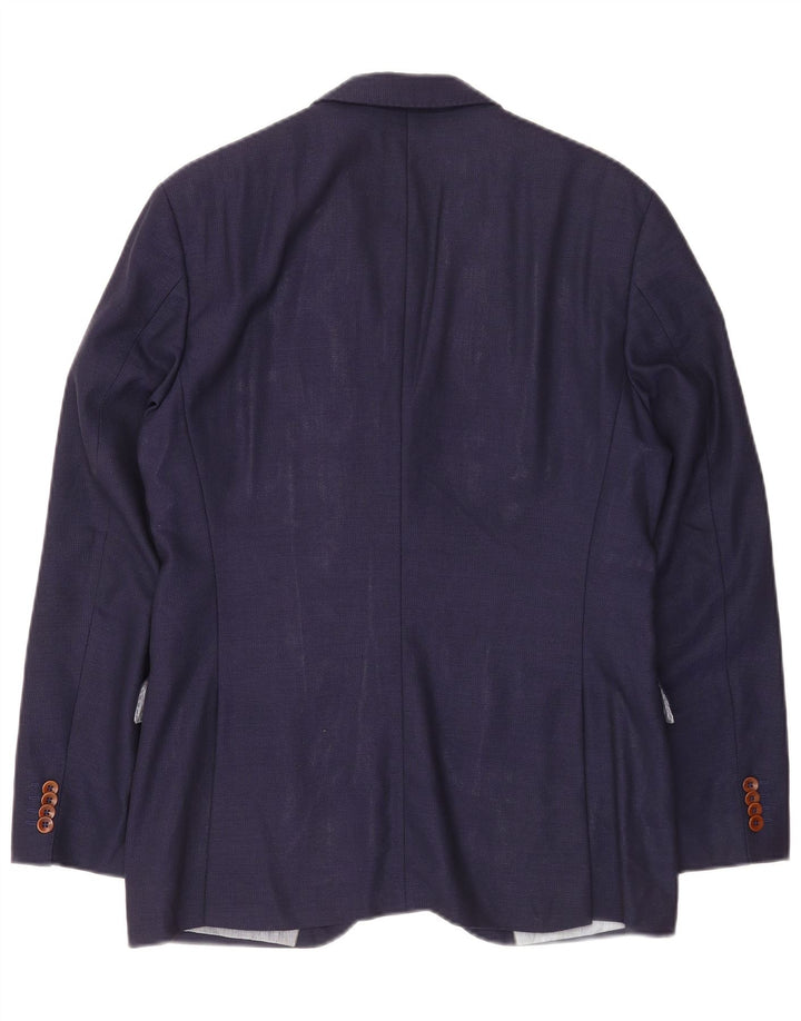 Hugo Boss Herre 2-knaps blazerjakke EU 48 Medium Navy Blue Virgin Wool