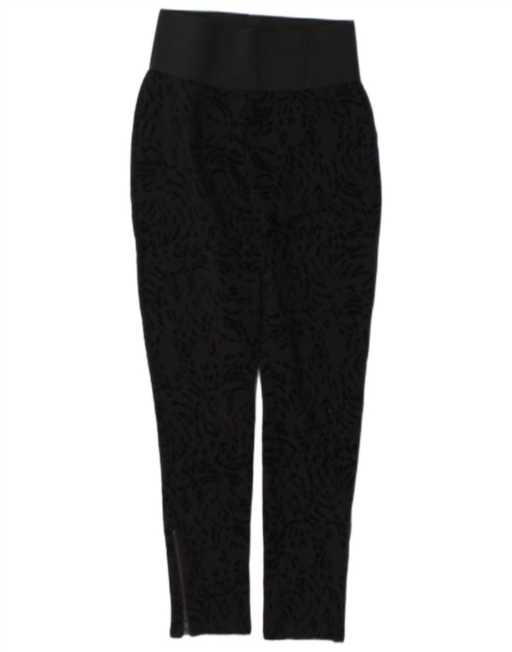Zara Womens Leggings UK 12 Medium Black Animal Print