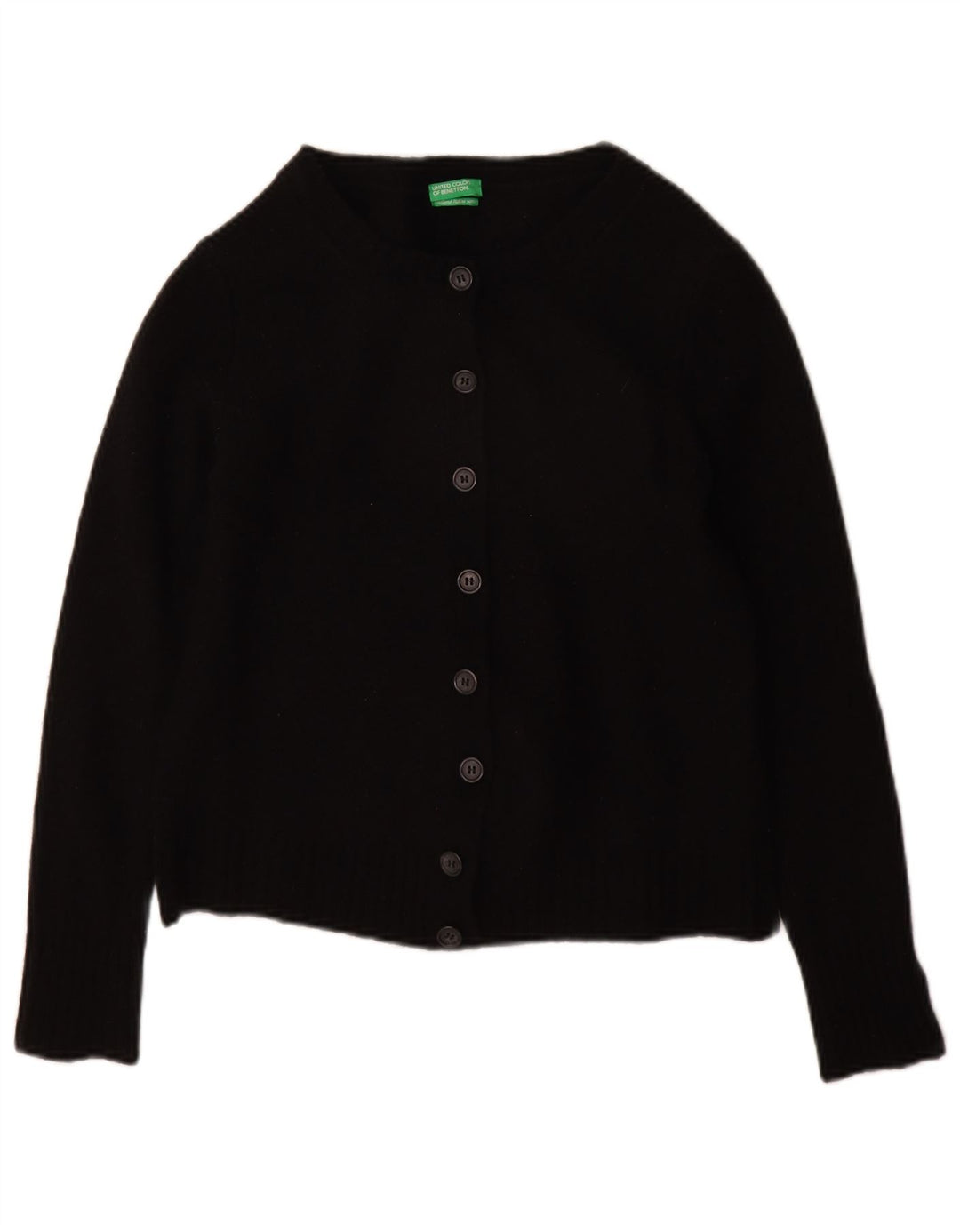 Benetton Dame Cardigan Sweater UK 10 Lille Sort