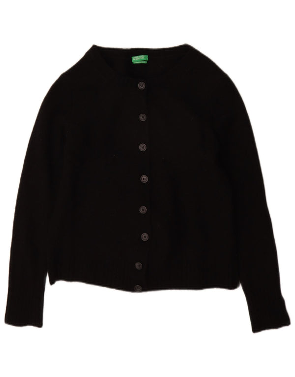 Benetton Dame Cardigan Sweater UK 10 Lille Sort