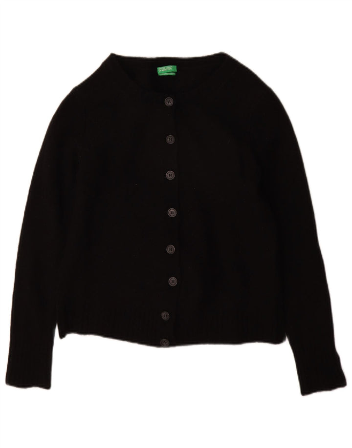 Benetton Dame Cardigan Sweater UK 10 Lille Sort