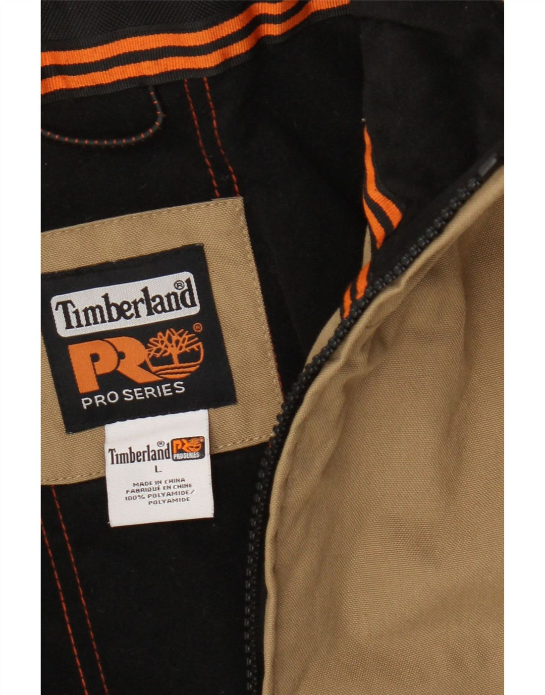 Timberland Herre Bomber Jacket UK 40 Stor Beige Colourblock Polyamid