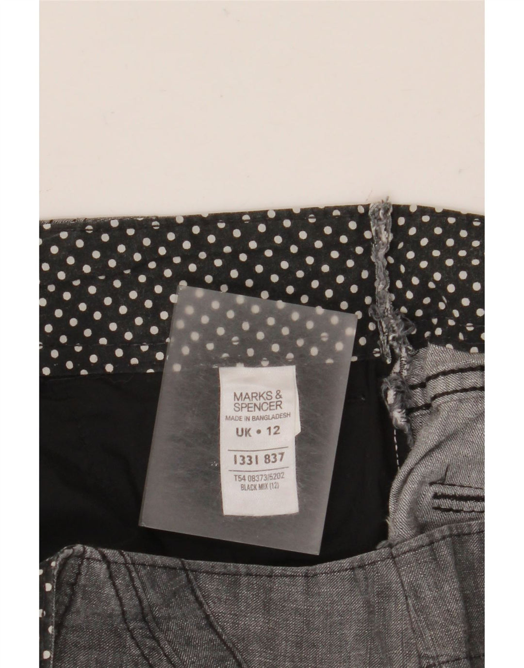 MARKS & SPENCER Chino-shorts til kvinder UK 12 Medium W30 Sort bomuld