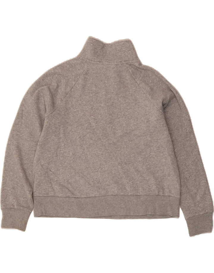 UNDER ARMOUR Womens Oversized Zip Neck Sweatshirt Jumper UK 14 Medium Grey Vintage Under Armour and Second-Hand Under Armour from Messina Hembry 