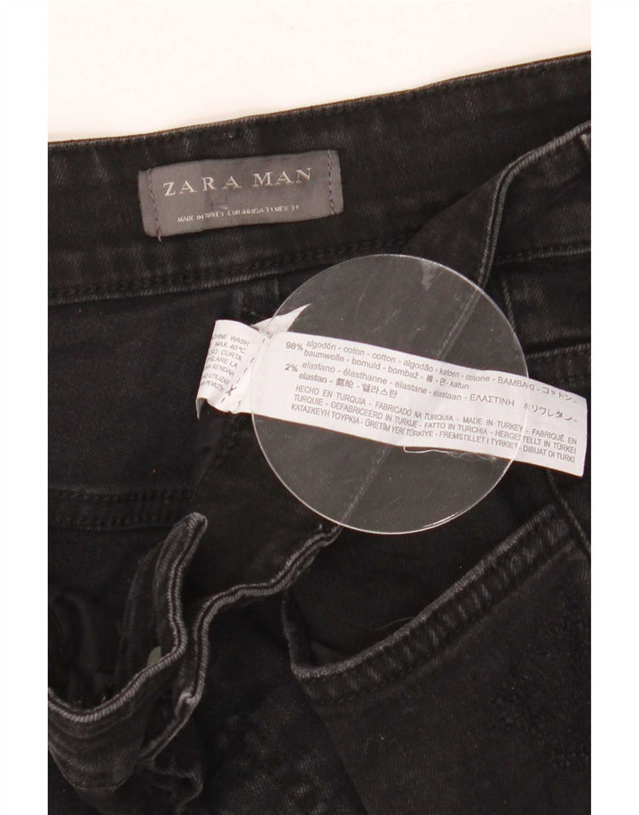 Zara Herre Slim Jeans EU 40 Medium W31 L28 Sort Bomuld
