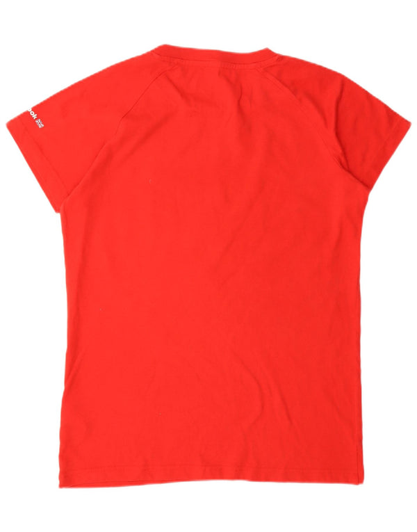 Reebok Dame Grafisk T-Shirt Top UK 18 XL Rød Bomuld