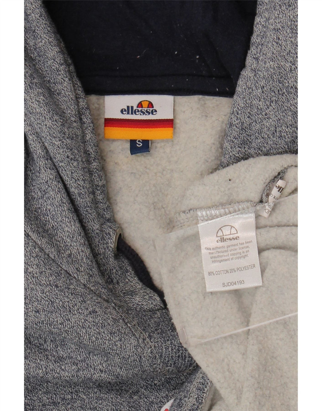 Ellesse Herre Grafisk Hoodie Jumper Lille Grå Bomuld