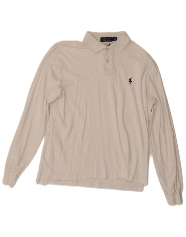 POLO RALPH LAUREN Herre Custom Slim Fit Langærmet Polo Shirt Medium White