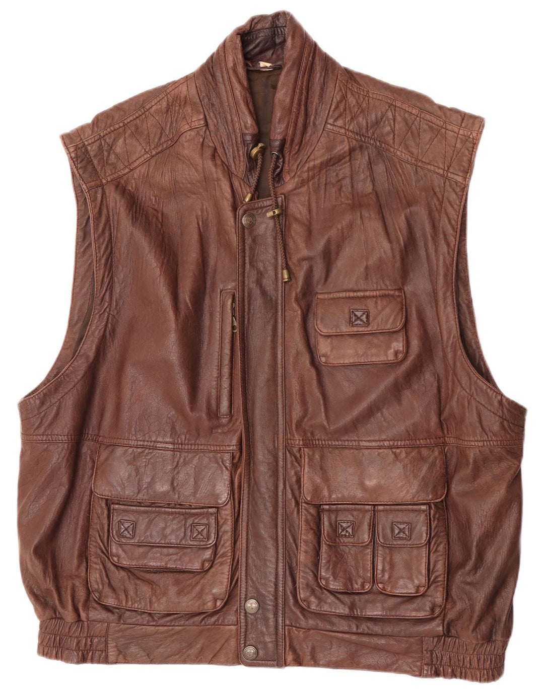 Forster Herre Læder Gilet EU 60 5XL Brun