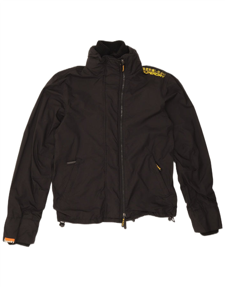 Superdry Windbreaker Jacket til kvinder UK 14 Medium Black Nylon