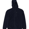 REEBOK Mens Hooded Fleece Jacket UK 38 Medium Navy Blue Polyester Vintage Reebok and Second-Hand Reebok from Messina Hembry 