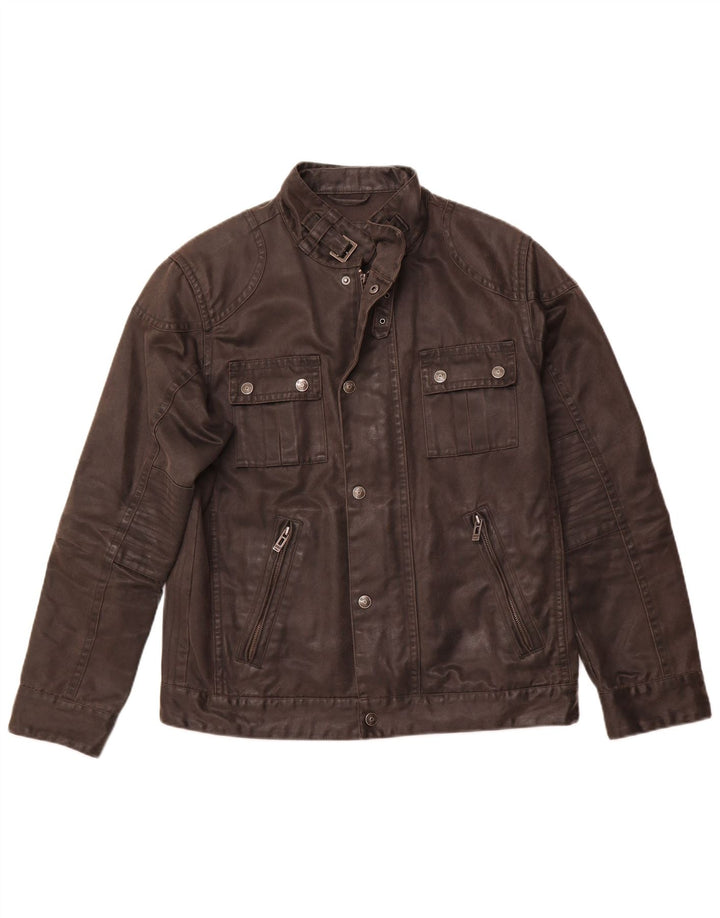 ENGBERS Herre Utility Jacket UK 40 Large Black Cotton