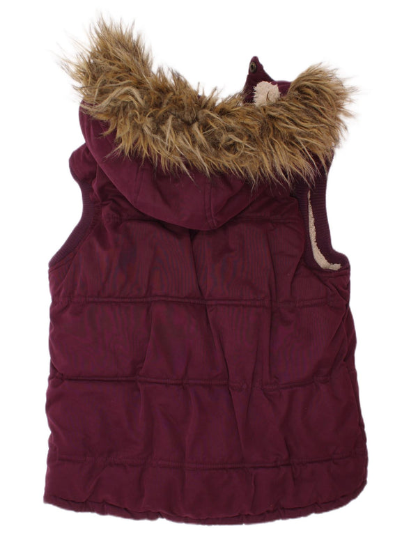 Fat Face Piger Hætte Polstret Gilet 10-11 år Lilla Polyester