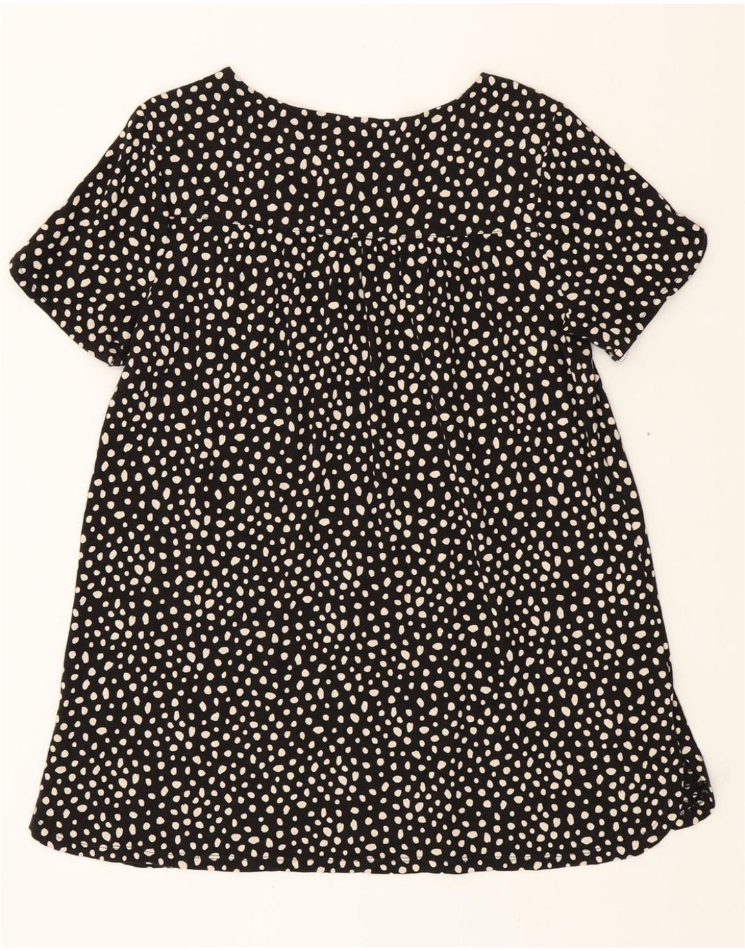 FAT FACE Womens Longline Blouse Top UK 12 Medium Black Spotted Vintage Fat Face and Second-Hand Fat Face from Messina Hembry 