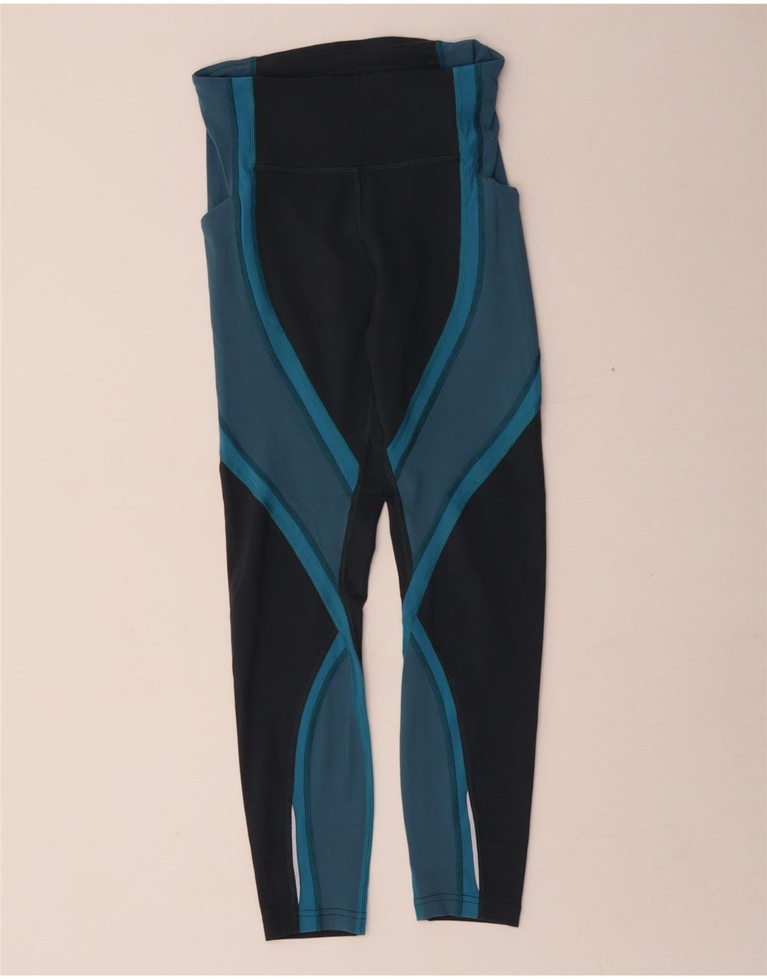 Lululemon Womens Leggings US 4 Small Blue Colourblock Nylon
