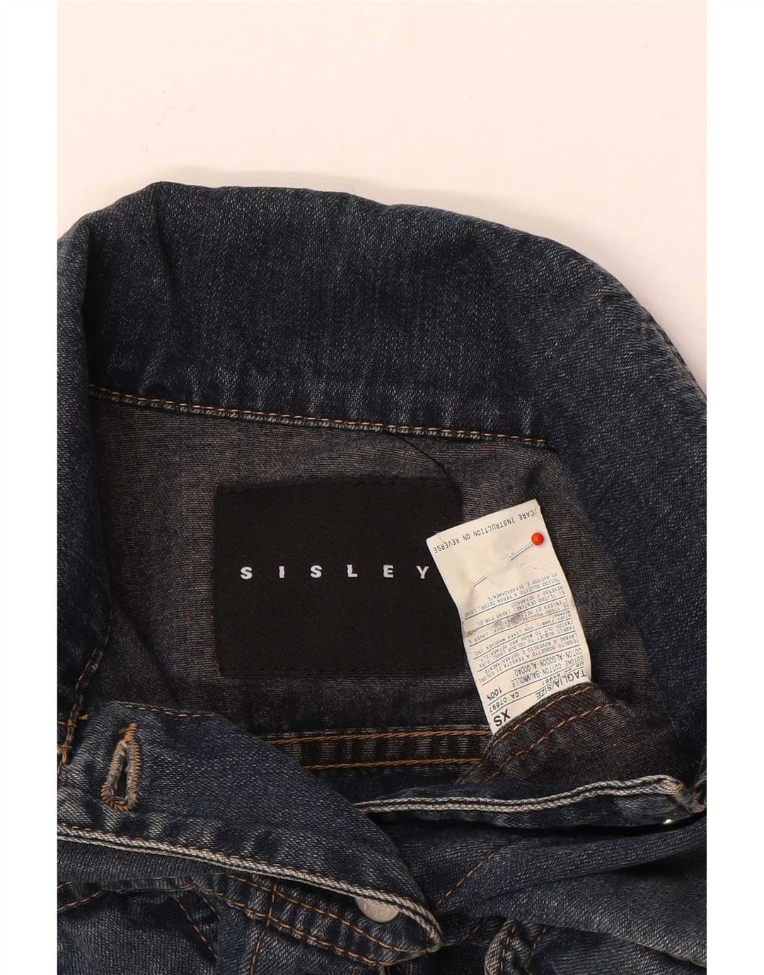 Sisley Dame denimjakke UK 6 XS Blå Bomuld