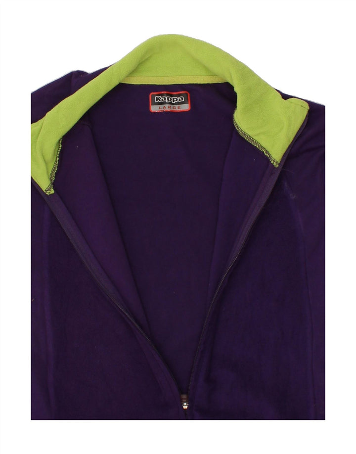 KAPPA Womens Tracksuit Top Jacket UK 14 Large Purple Polyester Vintage Kappa and Second-Hand Kappa from Messina Hembry 