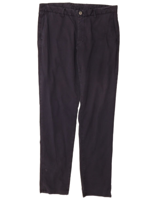 MASSIMO DUTTI Herre Slim Fit Chinobukser EU 44 Large W34 L32 Marineblå