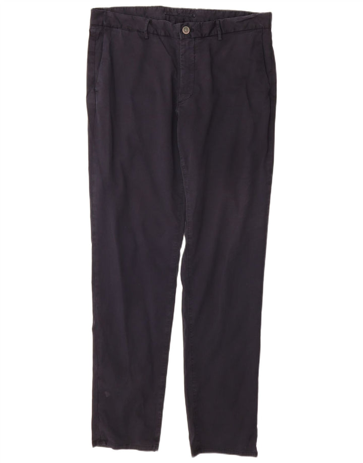 MASSIMO DUTTI Herre Slim Fit Chinobukser EU 44 Large W34 L32 Marineblå