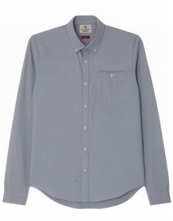 Barbour Herre Slim Fit skjorte Medium Blue Gingham Cotton