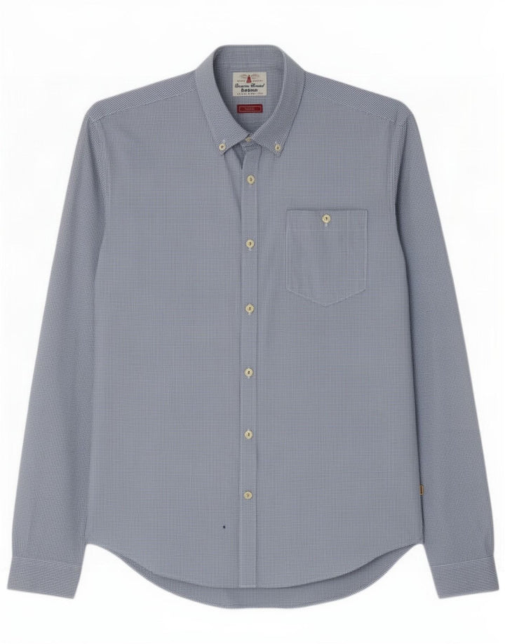 Barbour Herre Slim Fit skjorte Medium Blue Gingham Cotton