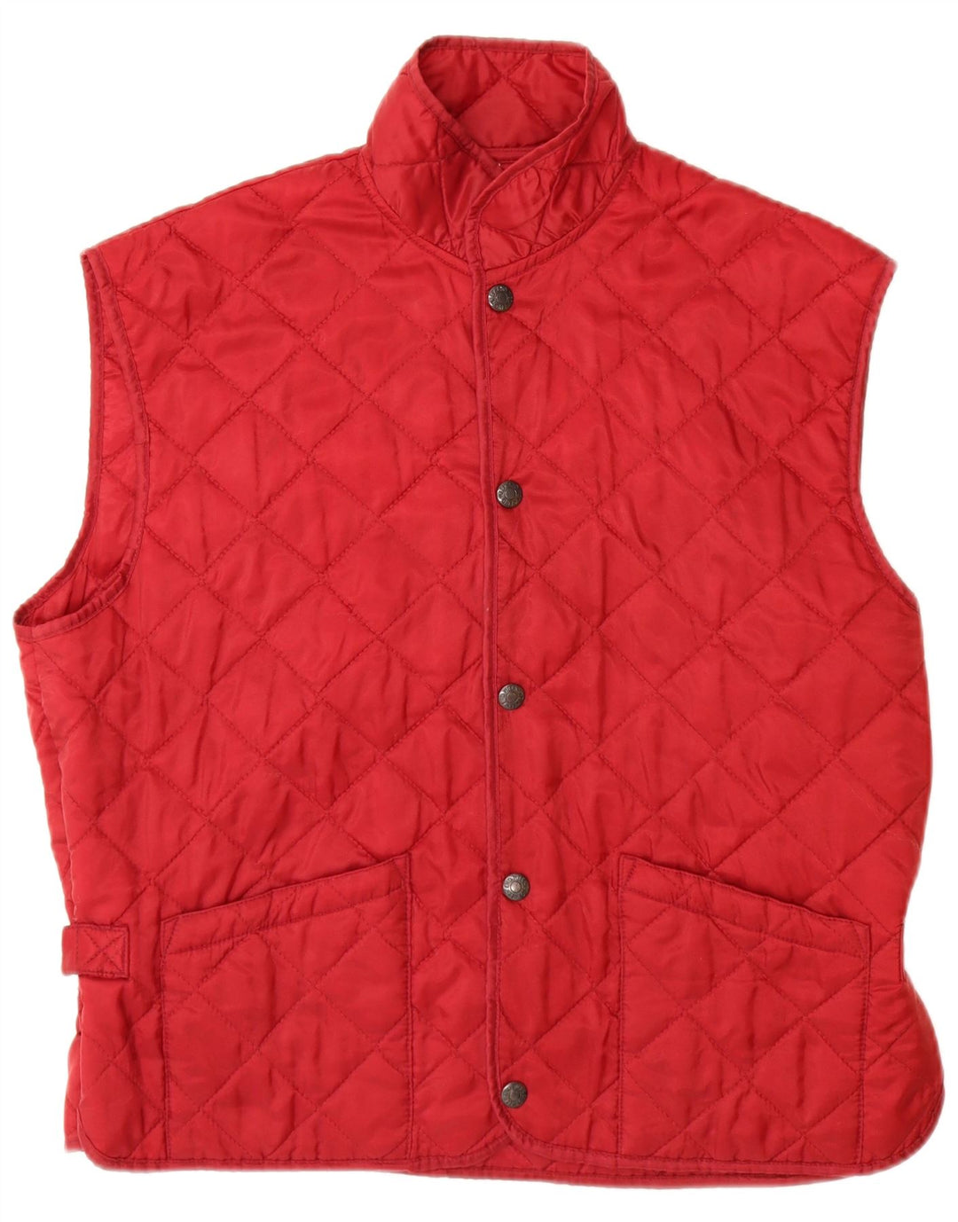 VINTAGE Herre Quiltet Gilet UK 38 Medium Rød