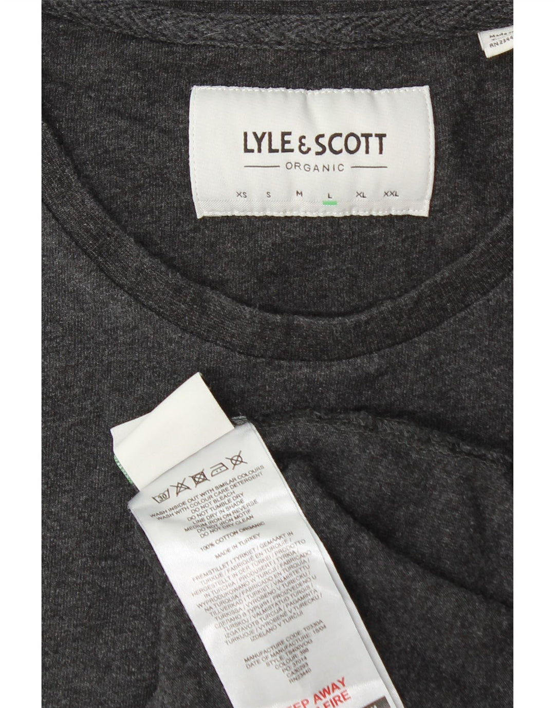 Lyle & Scott Herre T-Shirt Top Stor Grå Bomuld