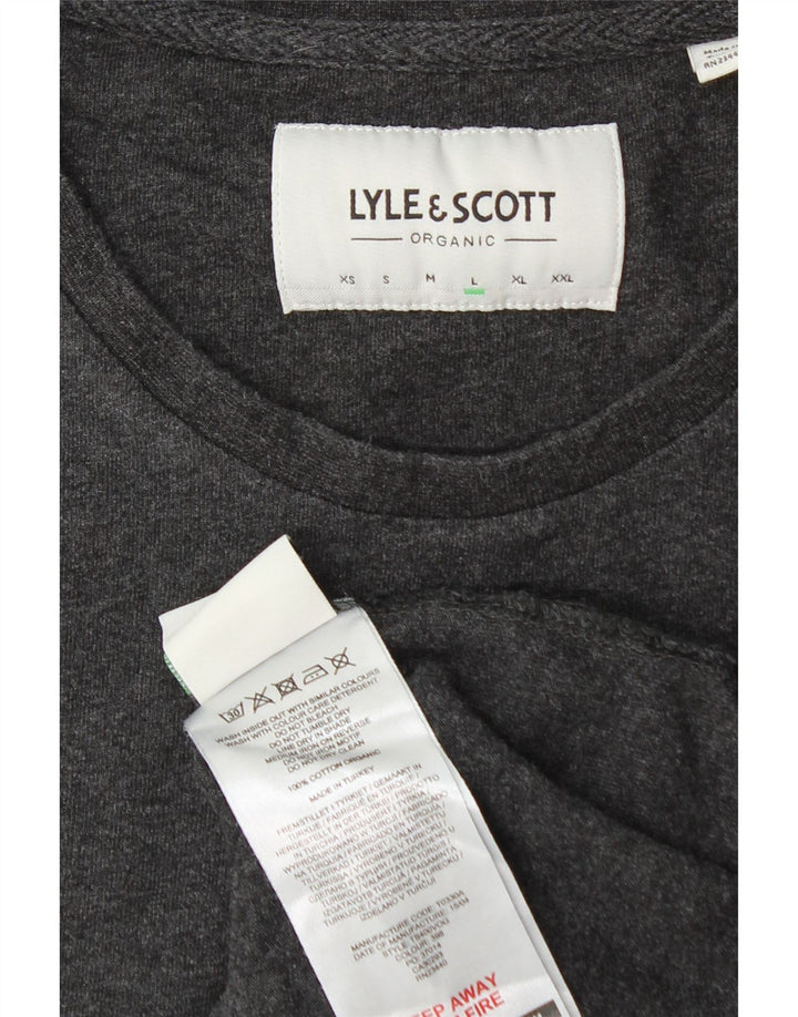 Lyle & Scott Herre T-Shirt Top Stor Grå Bomuld