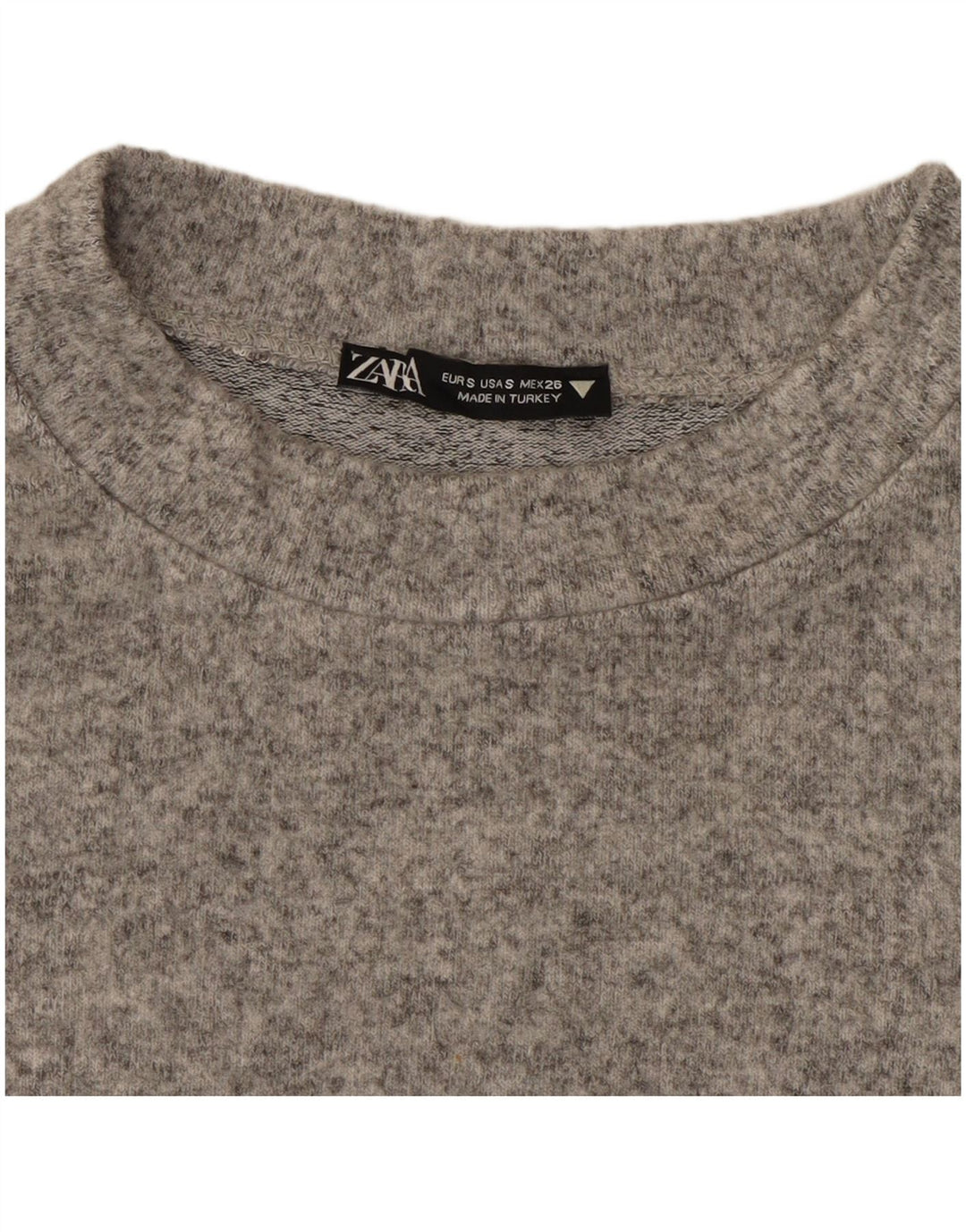 Zara Dame Crop Top Langærmet UK 10 Lille Grå