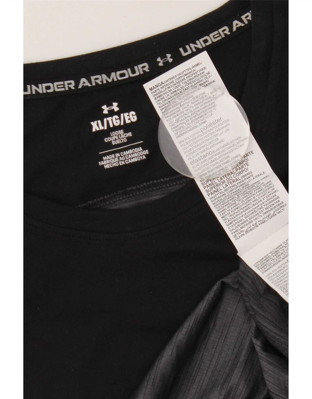 Under Armour Herre T-Shirt Top XL Grå Colourblock Polyester