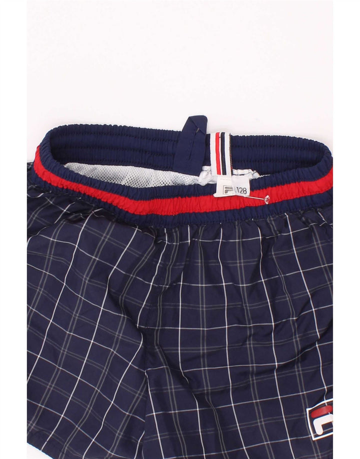 Fila Boys Badeshorts 7-8 år Navy Blue Check
