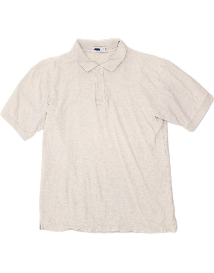 FILA Mens Polo Shirt Medium Grey Cotton Vintage Fila and Second-Hand Fila from Messina Hembry 