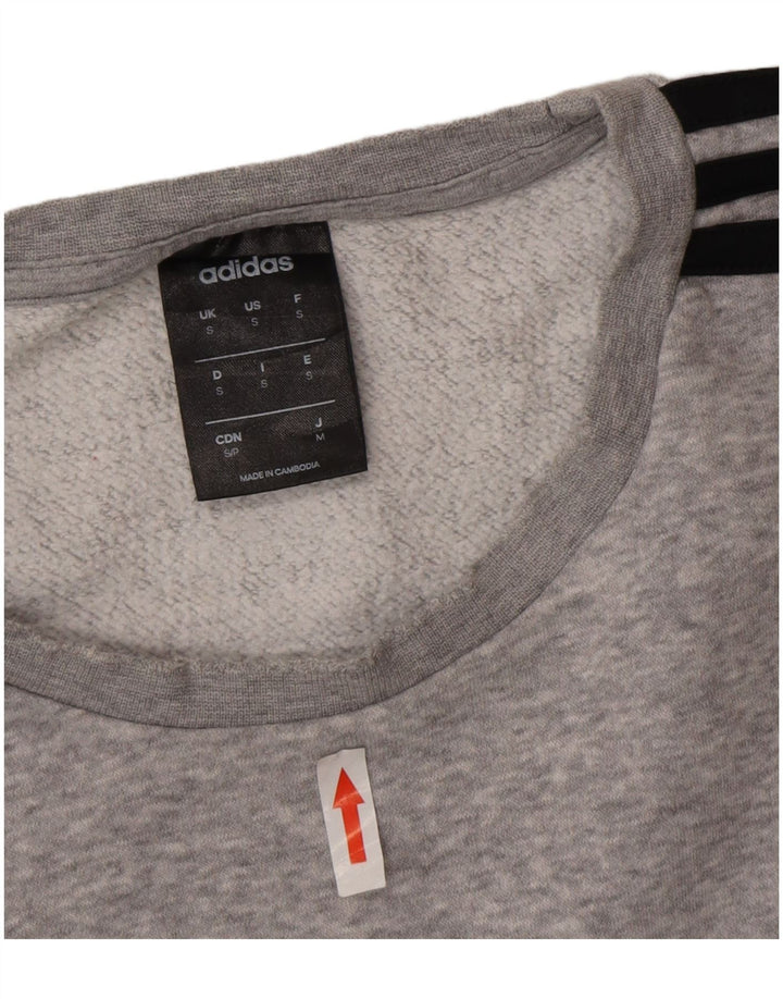 Adidas grafisk sweatshirt til mænd, lille grå flækket bomuld