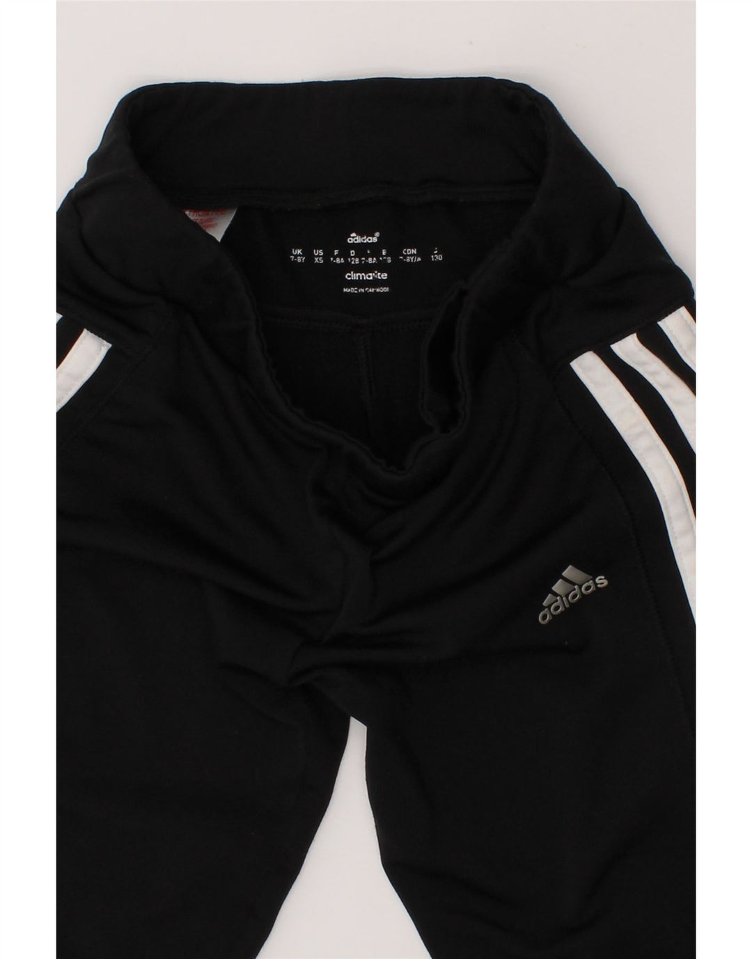 ADIDAS Girls Climalite Tracksuit Trousers 7-8 Years Black Polyester Vintage Adidas and Second-Hand Adidas from Messina Hembry 