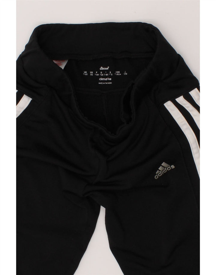 ADIDAS Girls Climalite Tracksuit Trousers 7-8 Years Black Polyester Vintage Adidas and Second-Hand Adidas from Messina Hembry 