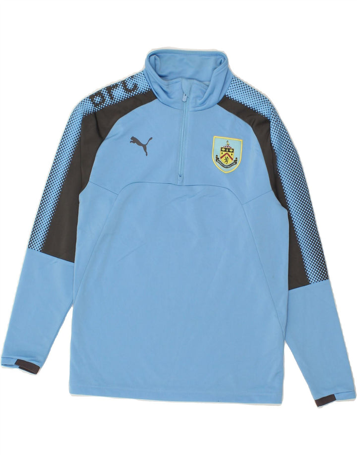 PUMA Boys Zip Neck Pullover Tracksuit Top 11-12 Years Blue Colourblock Vintage Puma and Second-Hand Puma from Messina Hembry 