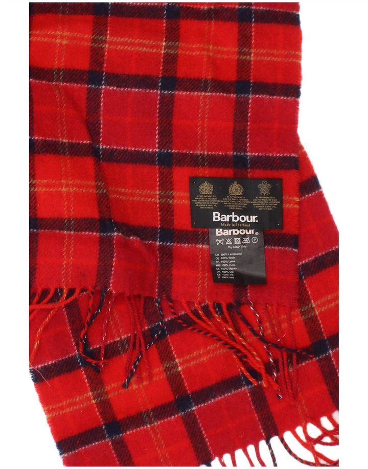 Barbour herre rektangel tørklæde One Size rød plaid lammeuld Classic