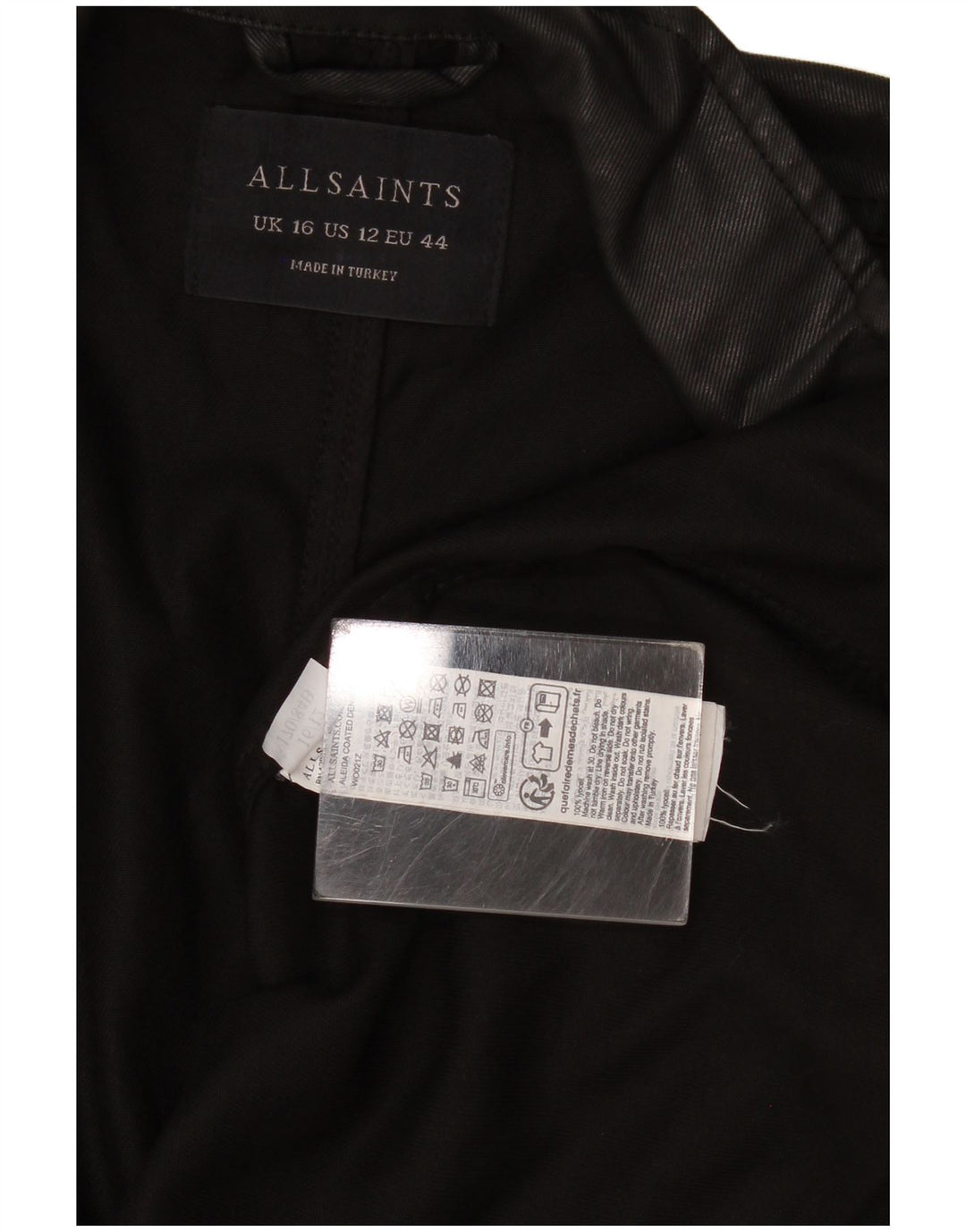 All Saints Womens Open Blazer Jacket UK 16 Large Black Lyocell