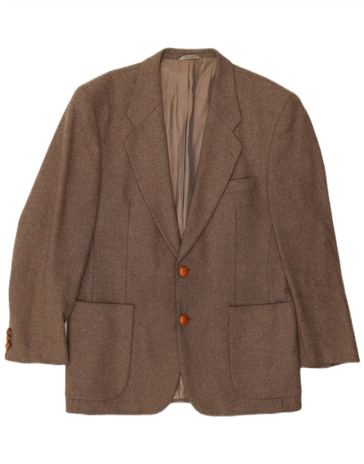 Rene Lezard Herre 2-knaps blazerjakke EU 50 Large Brown New Wool