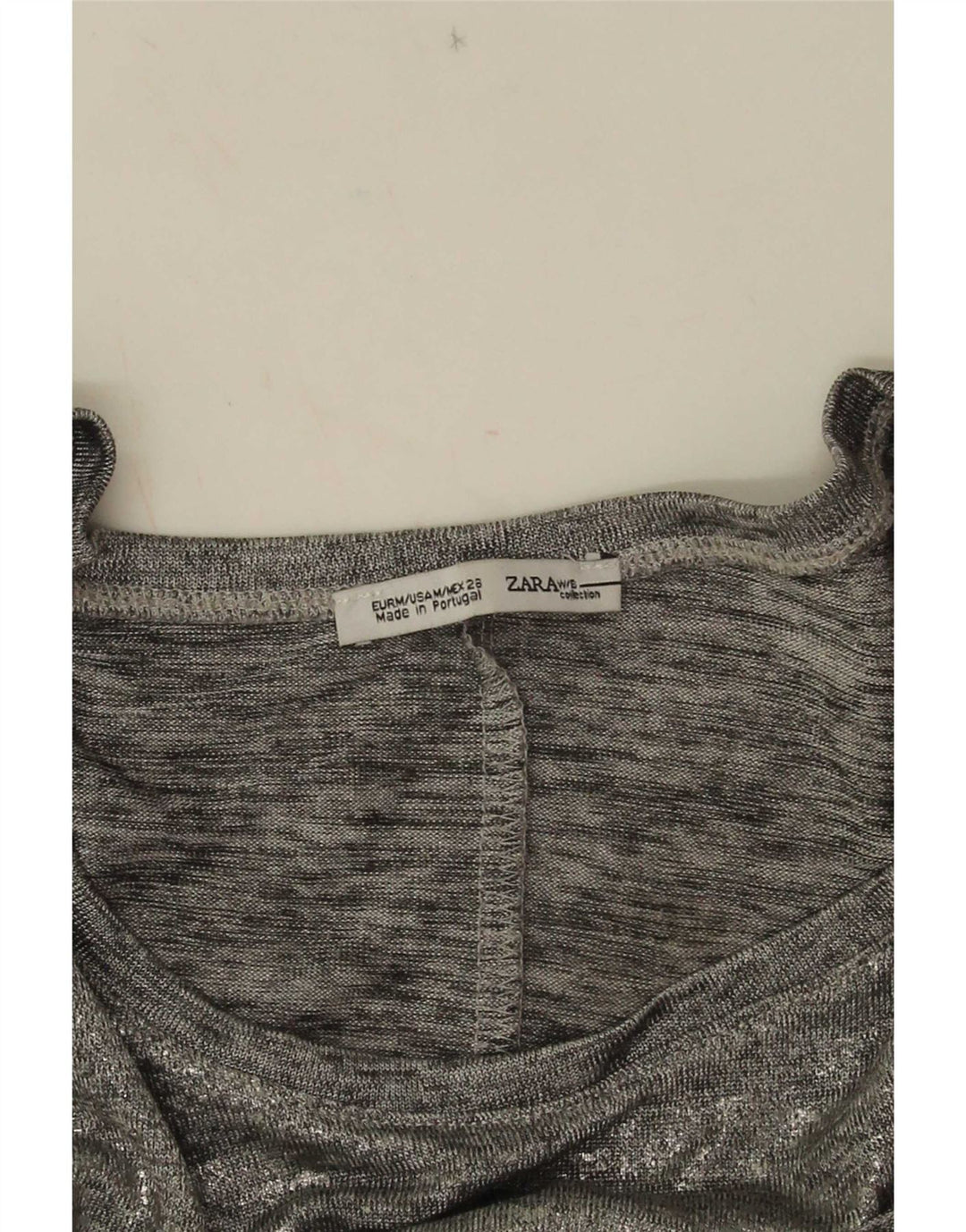 Zara Dame ærmeløs bluse Top UK 14 Medium Grå