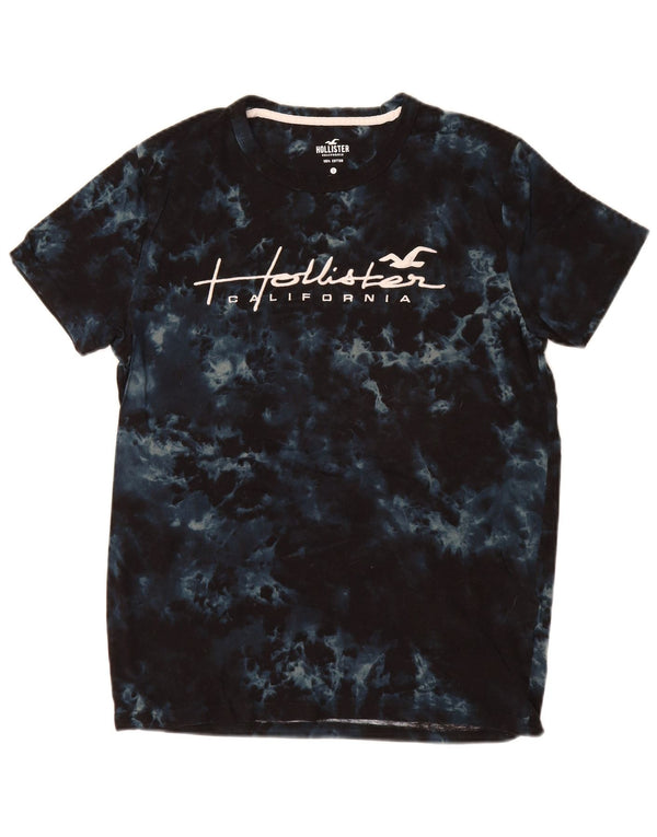 HOLLISTER Herre grafisk T-shirt Top Lille marineblå Tie Dye Bomuld